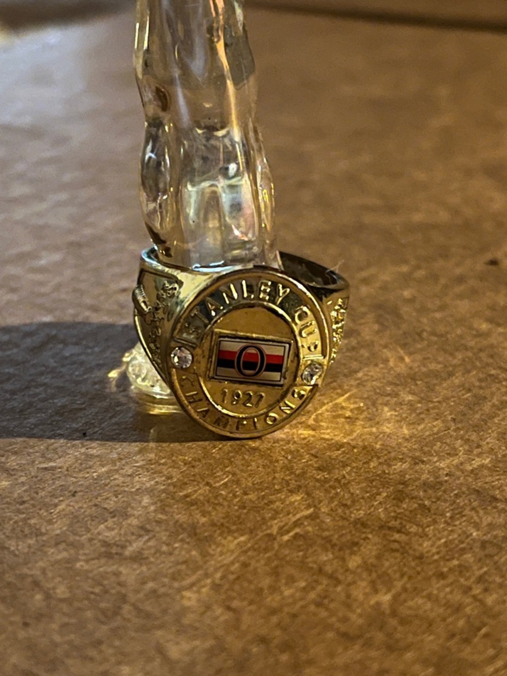 NHL Gold-tone Championship Ring with Red and Black Enamel